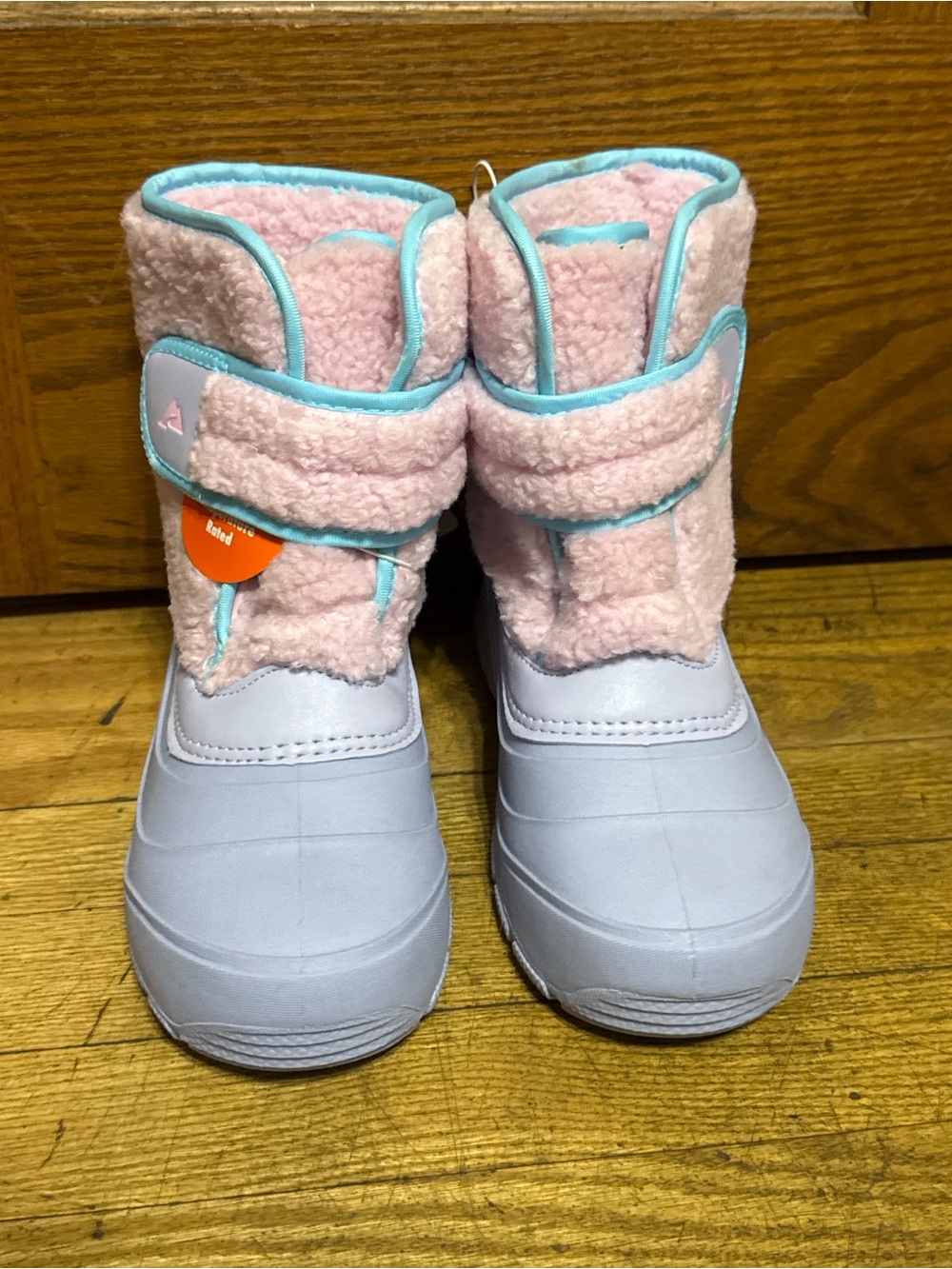 Ozark Trail Kids Pink and Light Purple Snow Boots with Aqua Trim